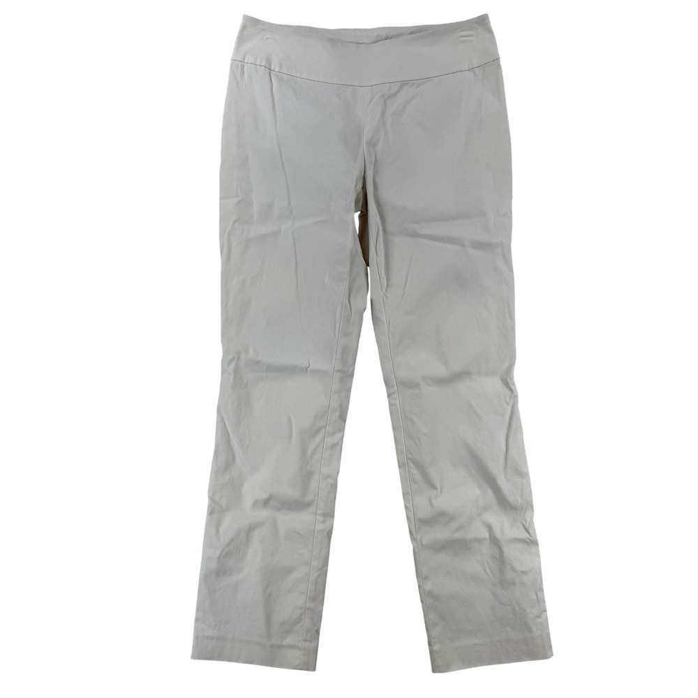 NIC+ZOE Dress Pants Womens 4P White Ponte Ankle Pull On Stretch Slim Work Office